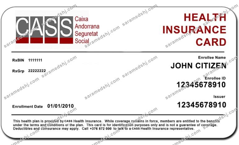 Andorra CASS health insurance card